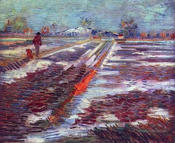 Paysage avec neige Vincent van Gogh Peinture à l'huile